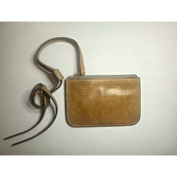 Chloe Auth Tan Black Zip Leather Coin Key Case 2 Slot Card Holder Wallet Zip H15 - Picture 2 of 9